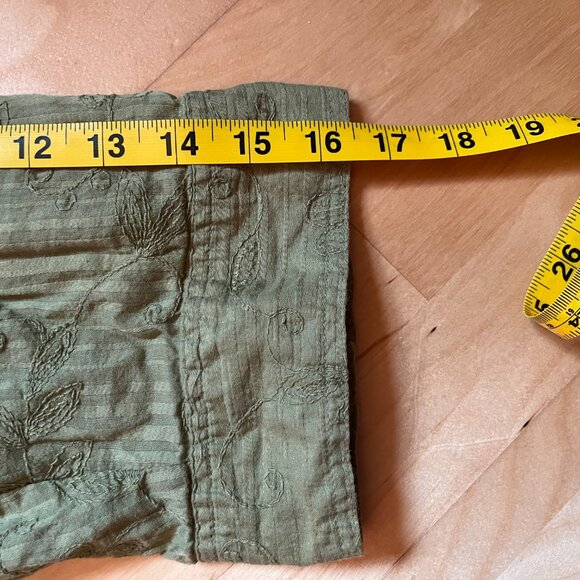 White Stag 100% Cotton green embroidered button-down blouse size 4X - Picture 10 of 10